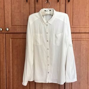 Women’s Melanie Lyne White Collared Shirt in size 14